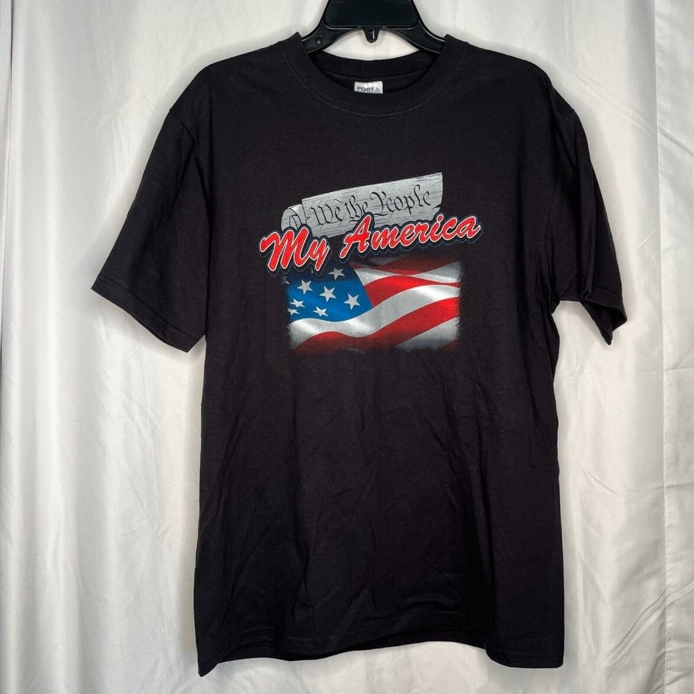 We The People Mount Trumpmore S/S Shirt Adult L Black Keeping America Great MAGA